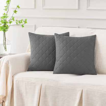 18X18 INCHES QUILTED CUSHION COVER SQUARE PATTERN