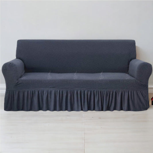 Frill Style Micro Mesh Sofa Cover (Grey Color)