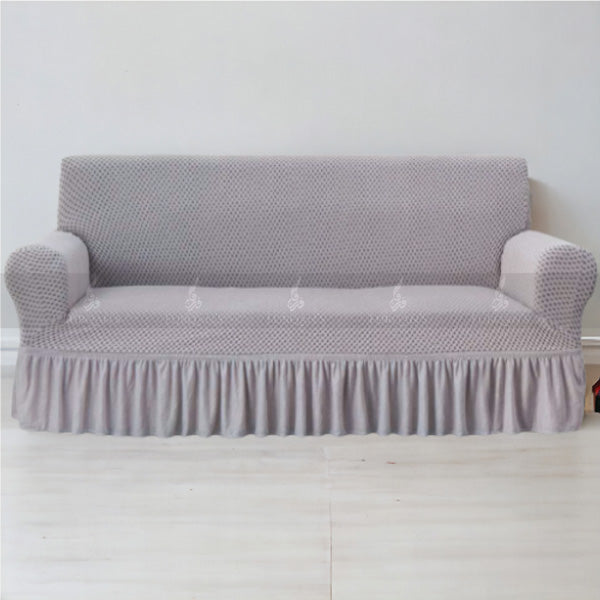 Frill Style Micro Mesh Sofa Cover (Silver Color)