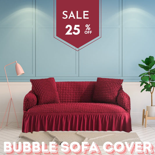 Ruffled Seersucker Sofa Cover (Bubble Fabric)