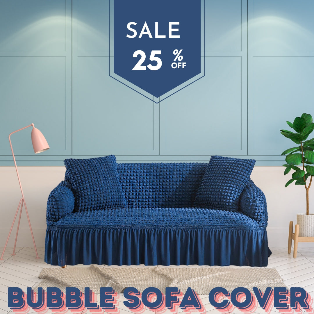 Ruffled Seersucker Sofa Cover (Bubble Fabric)