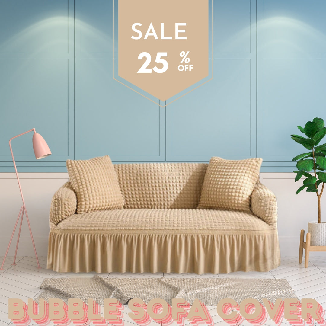 Ruffled Seersucker Sofa Cover (Bubble Fabric)