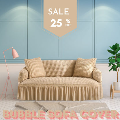 Ruffled Seersucker Sofa Cover (Bubble Fabric)