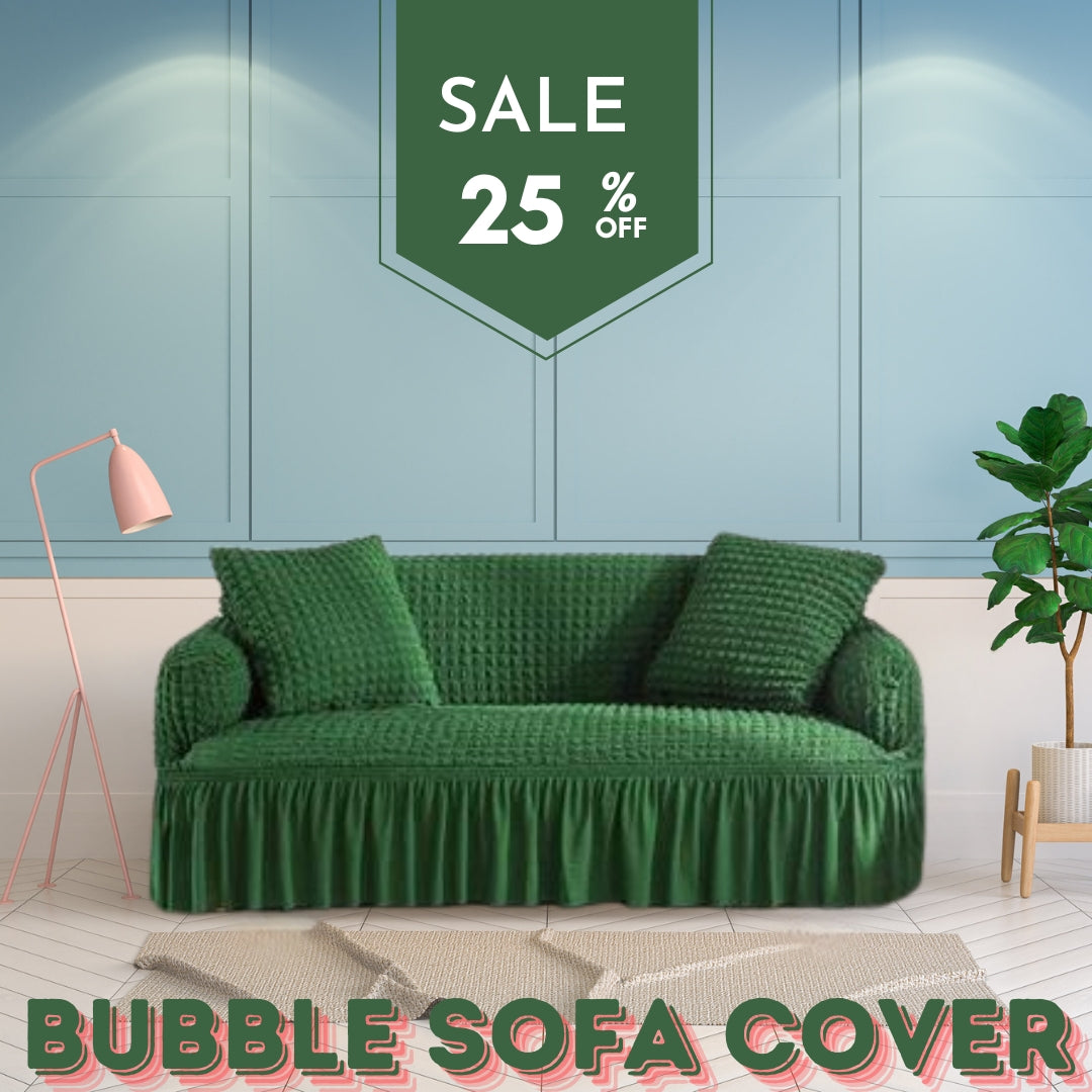 Ruffled Seersucker Sofa Cover (Bubble Fabric)