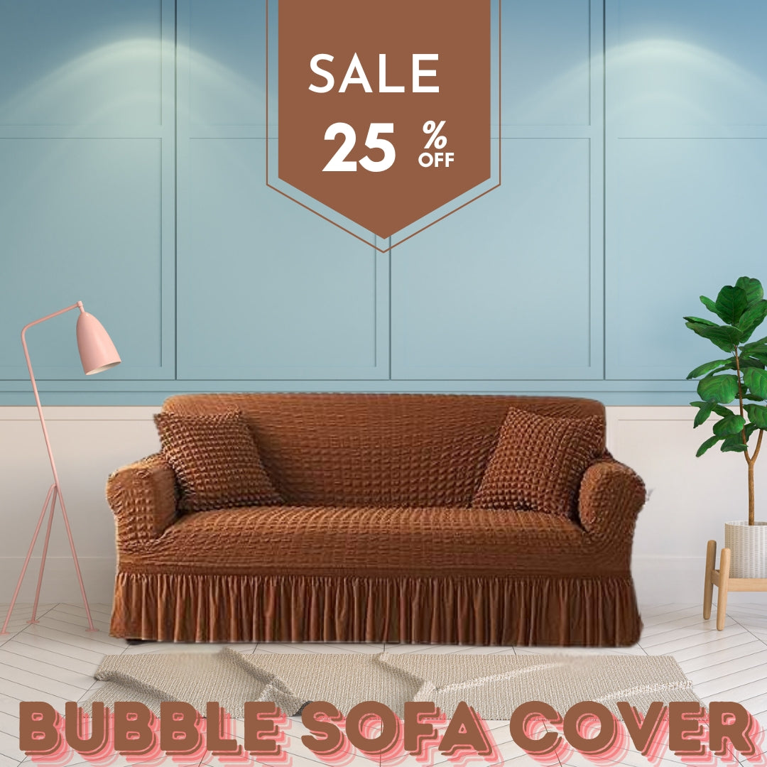 Frill Style Bubble Stuff Sofa Cover (Copper Color)