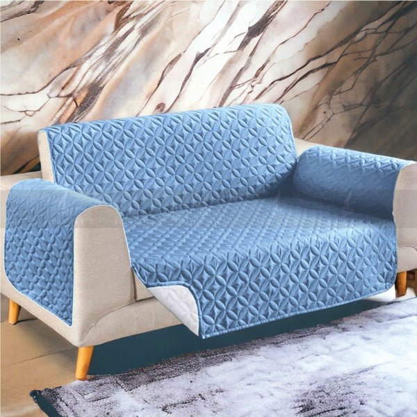 Ultrasonic Quilted Sofa Cover (Sky Blue Color)