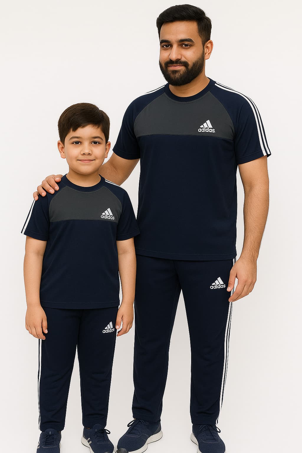 Like Father Navy & Gray Straps Kings wear Summer Tracksuit