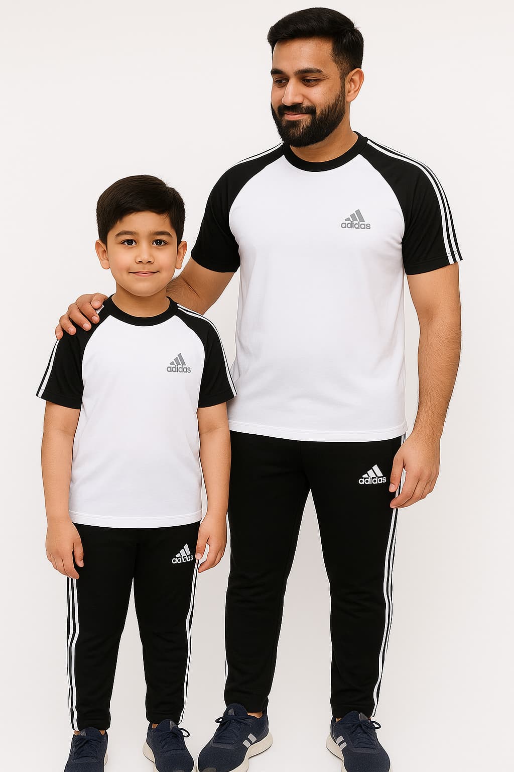 Like Father Black & White Straps Kings wear Summer Tracksuit