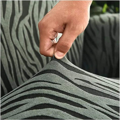 Zebra Valvet Frill Chair Cover (Green Color)