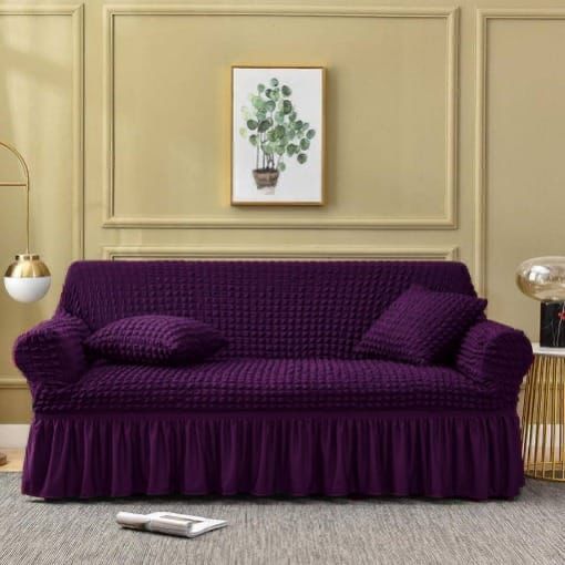 Ruffled Seersucker Sofa Cover (Bubble Fabric)